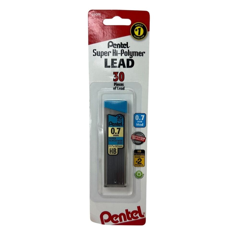 1 Pack 30 Pc. Pentel Super Hi-Polymer Mechanical Pencil Lead 0.7mm